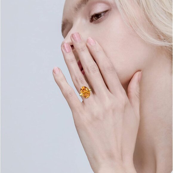 Cubic Zirconia Imitation Diamond Moissanite Rings for Women, 14K Gold/Rose Gold/ - Picture 4 of 6